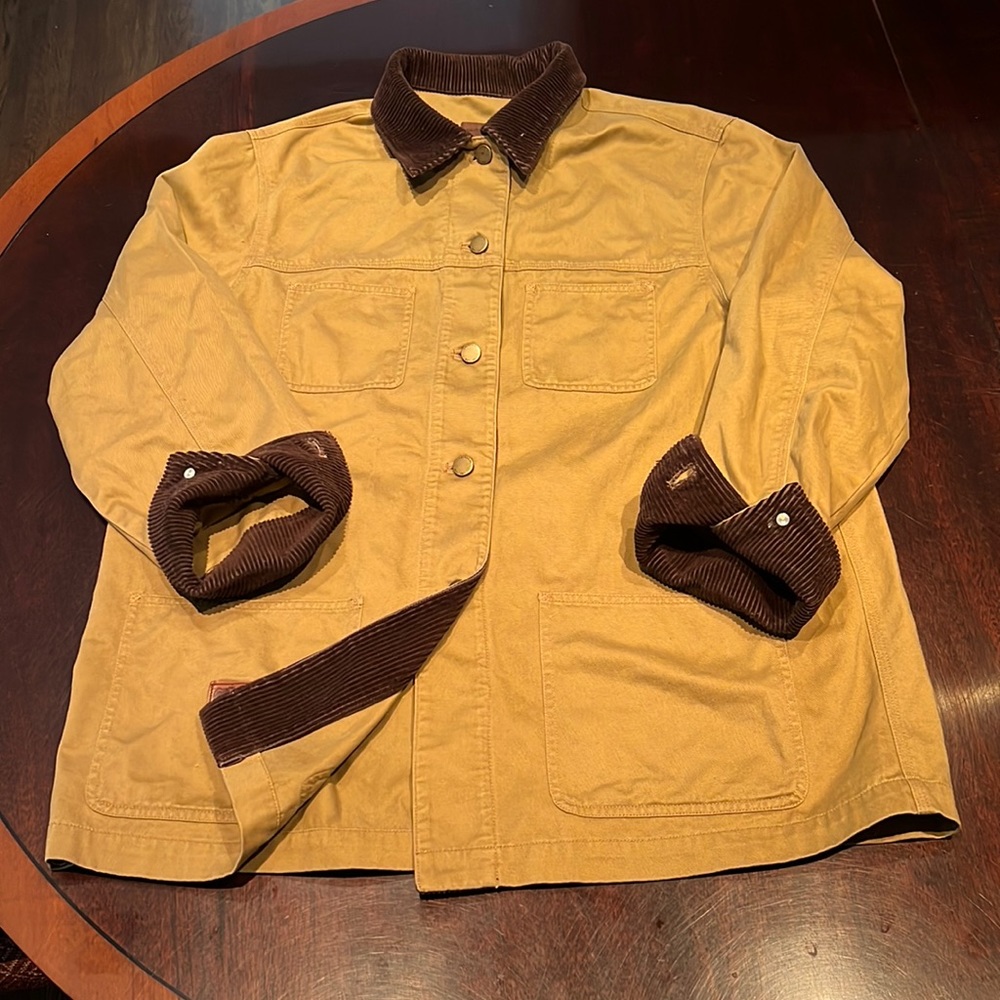 Lauren by Polo Ralph Lauren Hunting Style Barn Brown Corduroy/ Cream Size Large